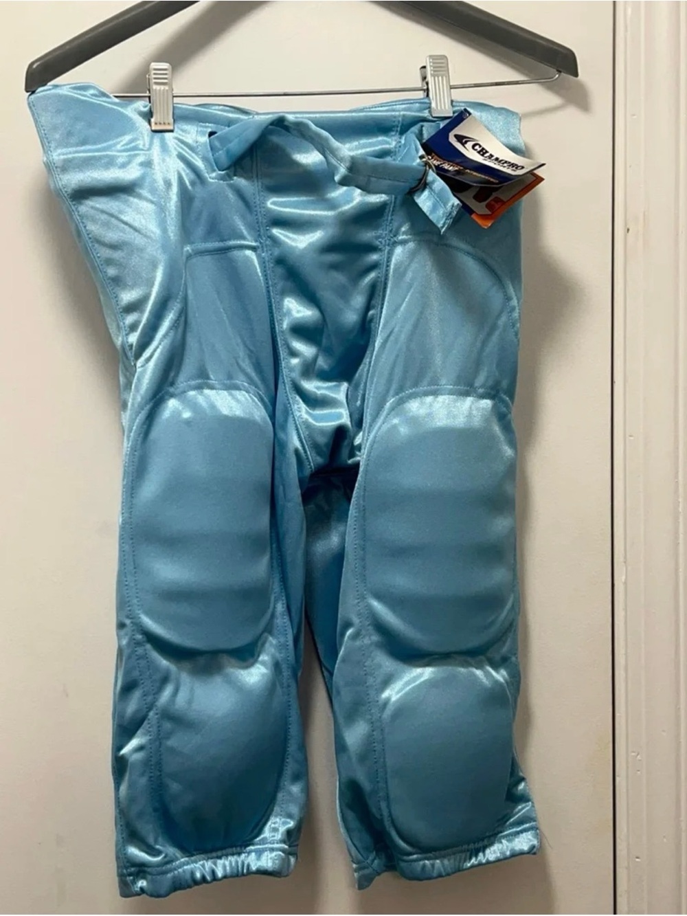 *Light Blue Padded Kids Football Pants - Youth Protective Bottoms